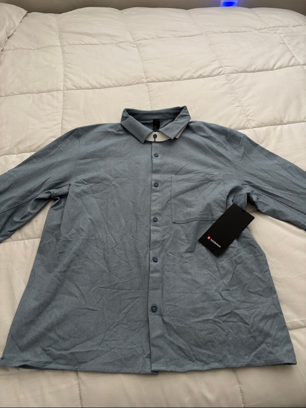 Lululemon Light Blue Button-Up Shirt large